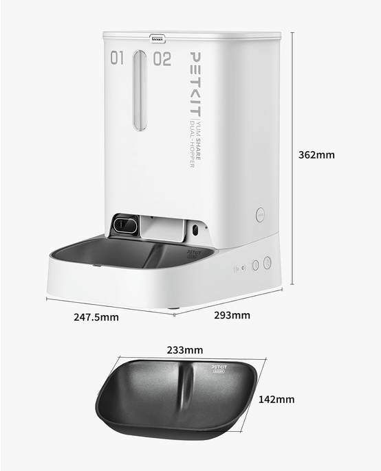 Petkit - YumShare Dual-hopper distributeur de croquettes automatique connecté double avec caméra IA - 5L PETKIT.FR - Imagen 5