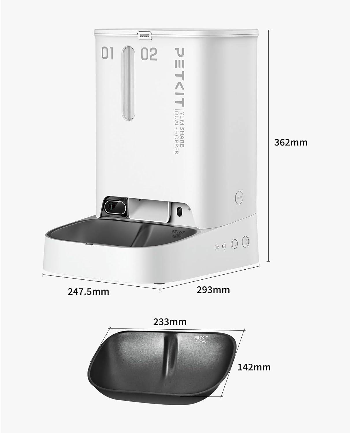 Petkit - YumShare Dual-hopper distributeur de croquettes automatique connecté double avec caméra IA - 5L PETKIT.FR - Imagen 5