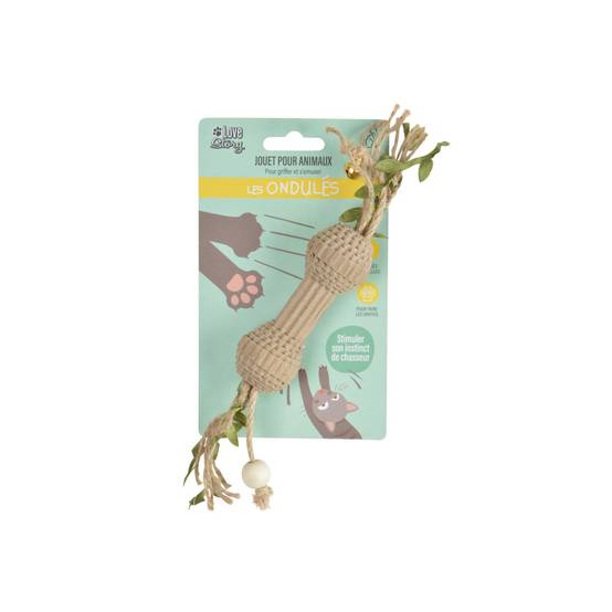 Love Story - Jouet pour Chat "Haltère & Ficelles" 17cm Naturel - Image 2