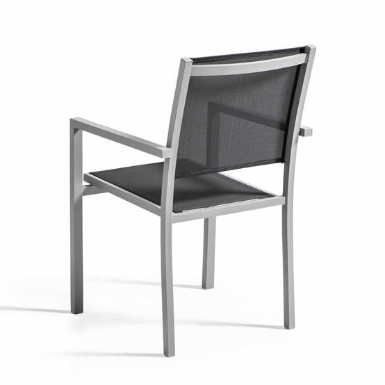 Oviala - Lot de 2 fauteuils de jardin en aluminium et textilène gris Ajaccio - Oviala - Imagen 3