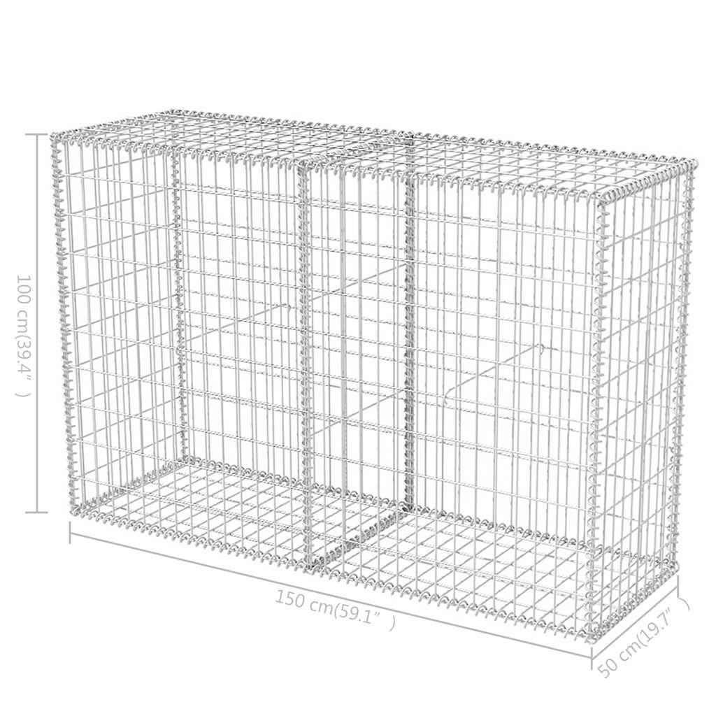 Panier de gabion Acier galvanisé Argenté 150 x 50 x 100 cm - PANGIVO - Image 7