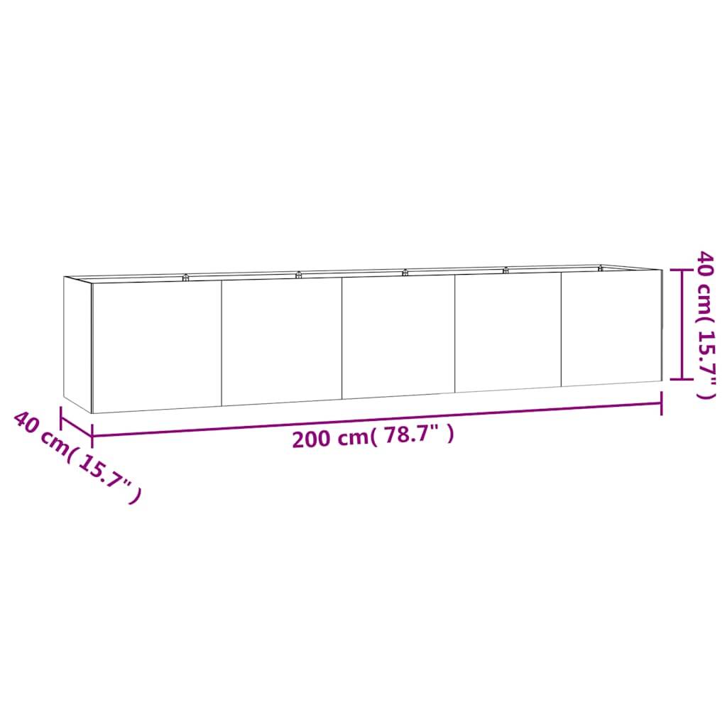 ComfortXL - Carré Potager Acier Corten pour Jardin Terrasse Grande Jardinière Design Rouillé 200x40x40 cm - ComfortXL Outdoor Living - Image 9