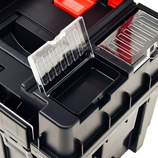 Helloshop26 - Valise à outils avec poignée 46 x 36 x 41 cm noir et rouge - Imagen 5