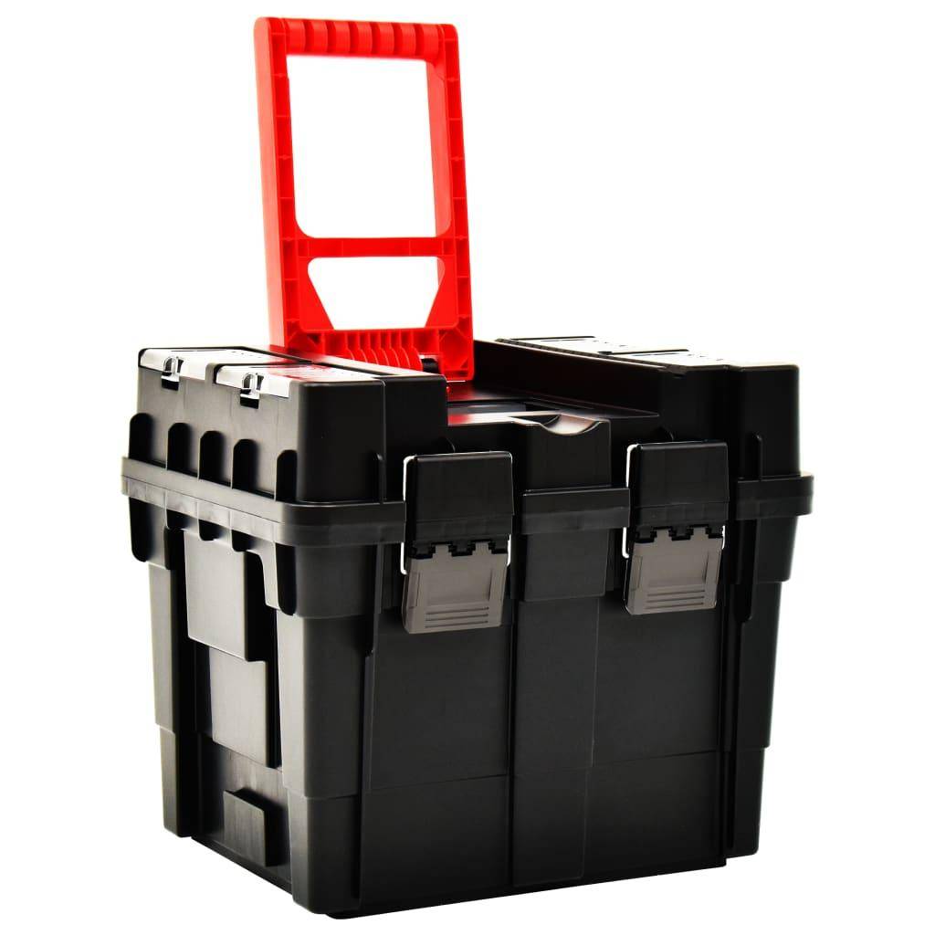 Helloshop26 - Valise à outils avec poignée 46 x 36 x 41 cm noir et rouge - Imagen 4
