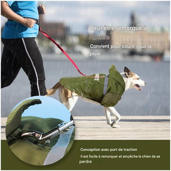 Manteau de pluie visible pour chien jaune fluo taille M sécurité - Lytech - Image 4