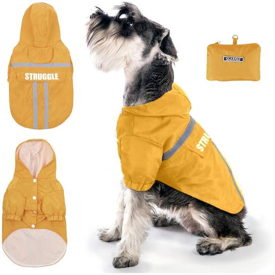 Manteau de pluie visible pour chien jaune fluo taille M sécurité - Lytech - Image 1
