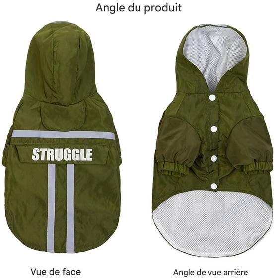 Manteau de pluie visible pour chien jaune fluo taille M sécurité - Lytech - Image 5