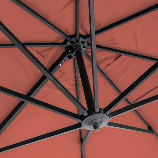 Oviala - Parasol déporté inclinable et rotatif 4x3m en aluminium terracotta Caserta - Oviala - Image 6