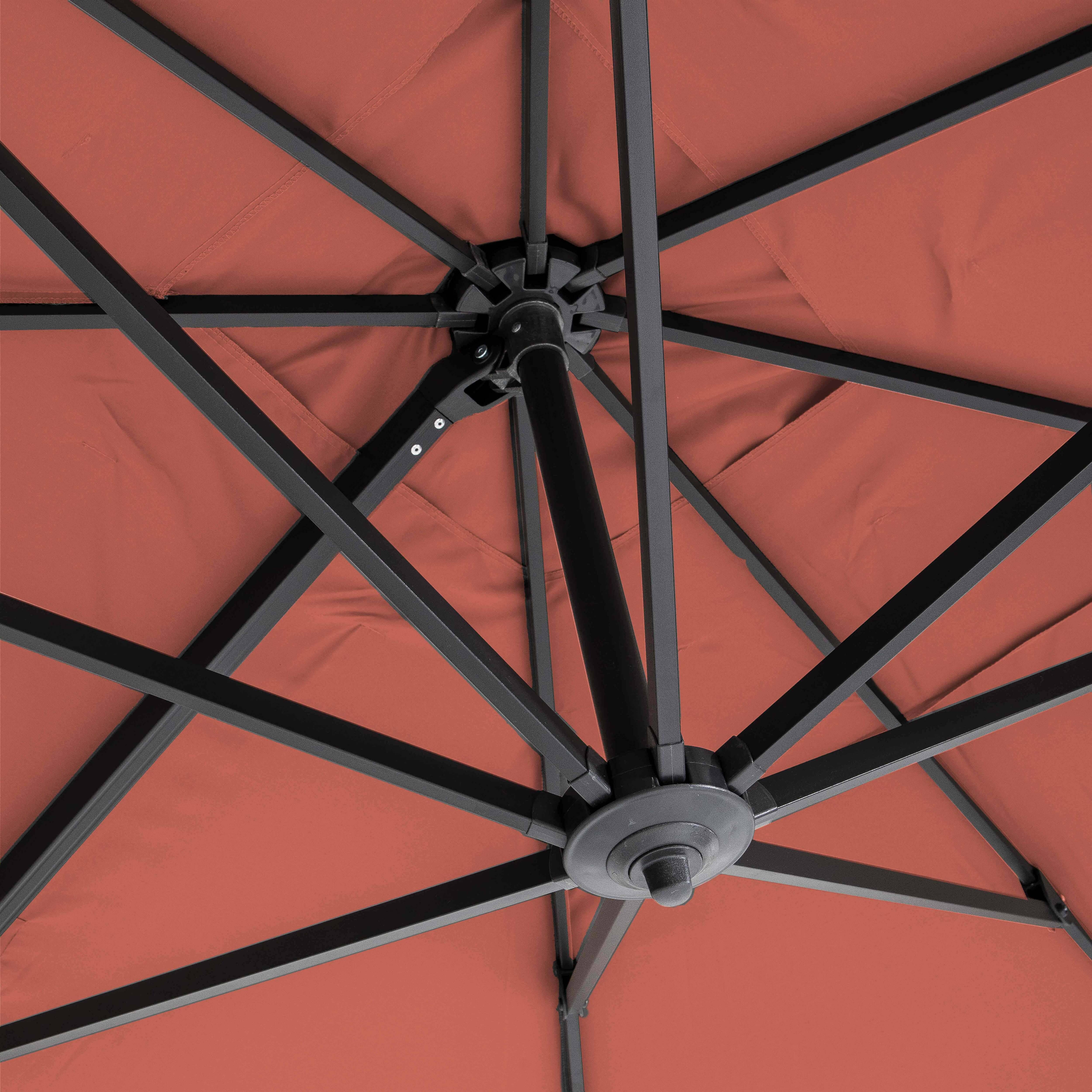 Oviala - Parasol déporté inclinable et rotatif 4x3m en aluminium terracotta Caserta - Oviala - Image 6