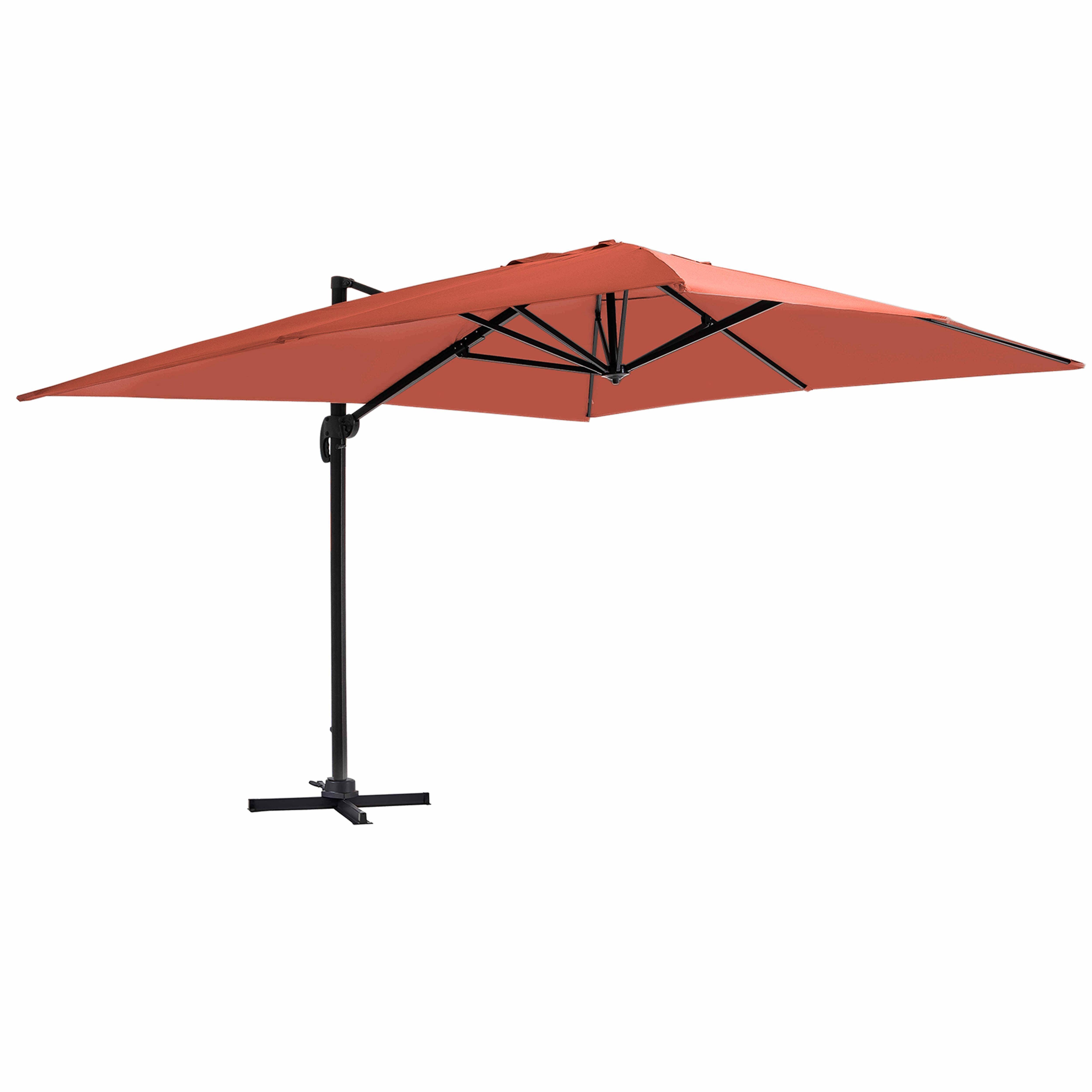 Oviala - Parasol déporté inclinable et rotatif 4x3m en aluminium terracotta Caserta - Oviala
