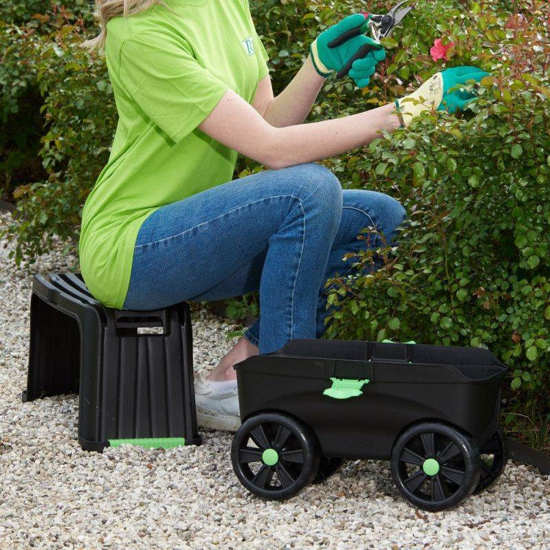 Ribimex - Agenouilloir/tabouret/chariot 4 en 1 sur roues - Imagen 10