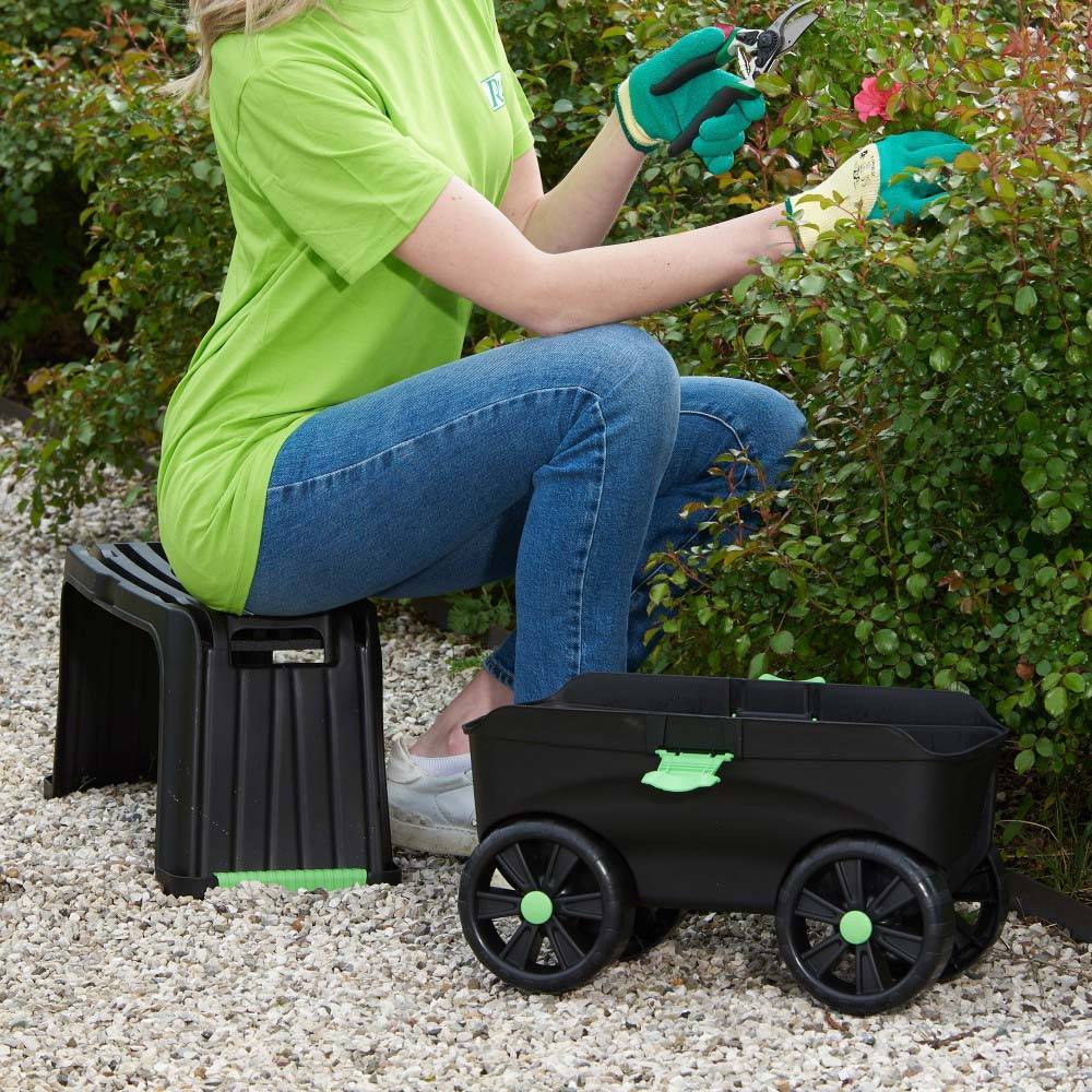 Ribimex - Agenouilloir/tabouret/chariot 4 en 1 sur roues - Imagen 3