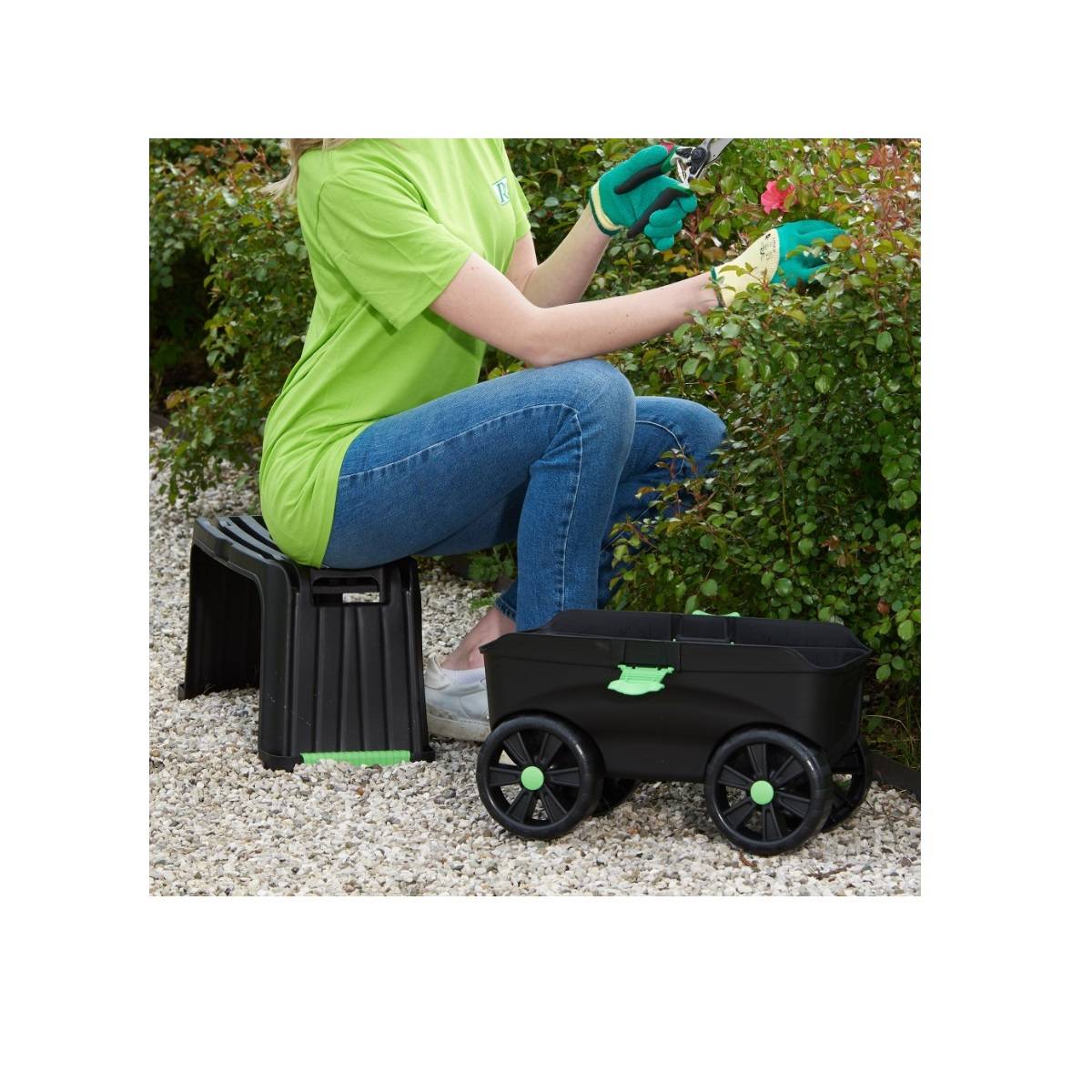 Ribimex - Agenouilloir/tabouret/chariot 4 en 1 sur roues - Imagen 5