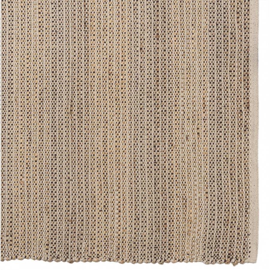 Macabane - QUENTIN - Tapis rect. 160x230cm jute et coton couleur sable/ivoire/noir - Imagen 4