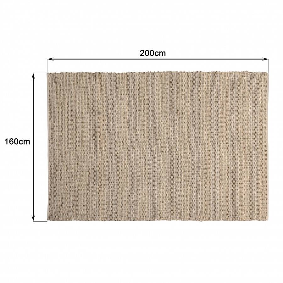 Macabane - QUENTIN - Tapis rect. 160x230cm jute et coton couleur sable/ivoire/noir - Imagen 9
