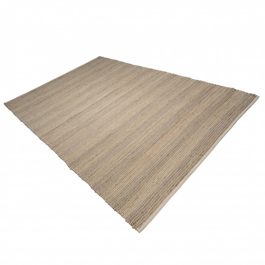 Macabane - QUENTIN - Tapis rect. 160x230cm jute et coton couleur sable/ivoire/noir - Imagen 7