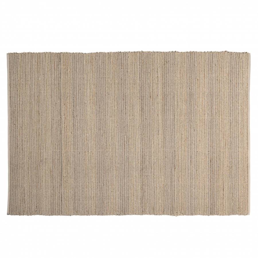 Macabane - QUENTIN - Tapis rect. 160x230cm jute et coton couleur sable/ivoire/noir - Imagen 1