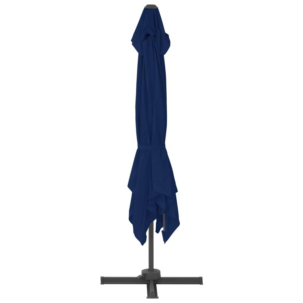 Helloshop26 - Parasol déporté avec mât en aluminium 3 x 3 m bleu azuré - Imagen 5