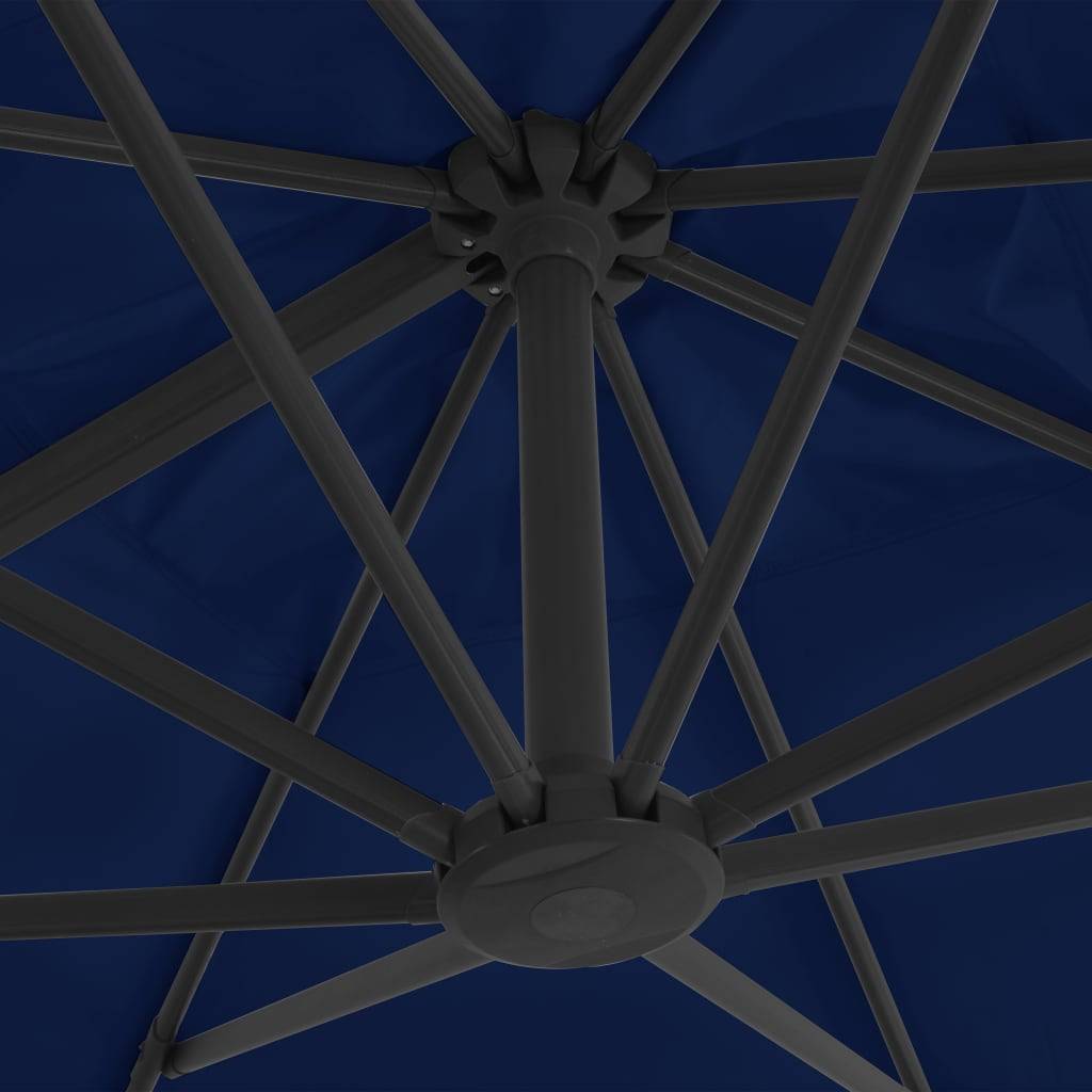 Helloshop26 - Parasol déporté avec mât en aluminium 3 x 3 m bleu azuré - Imagen 6