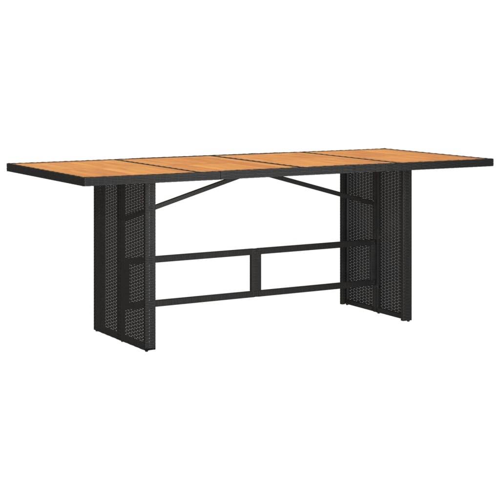 Salon de Jardin 8 Personnes Résine Tressée Noire, Table Acacia 190x80cm et Fauteuils Inclinables, Coussins Crème – ComfortXL Outdoor Living - Image 7