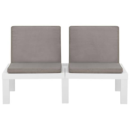 ComfortXL - Salon de jardin 3p Plastique avec Coussins pour Terrasse Extérieur Blanc – ComfortXL Outdoor Living - Image 8