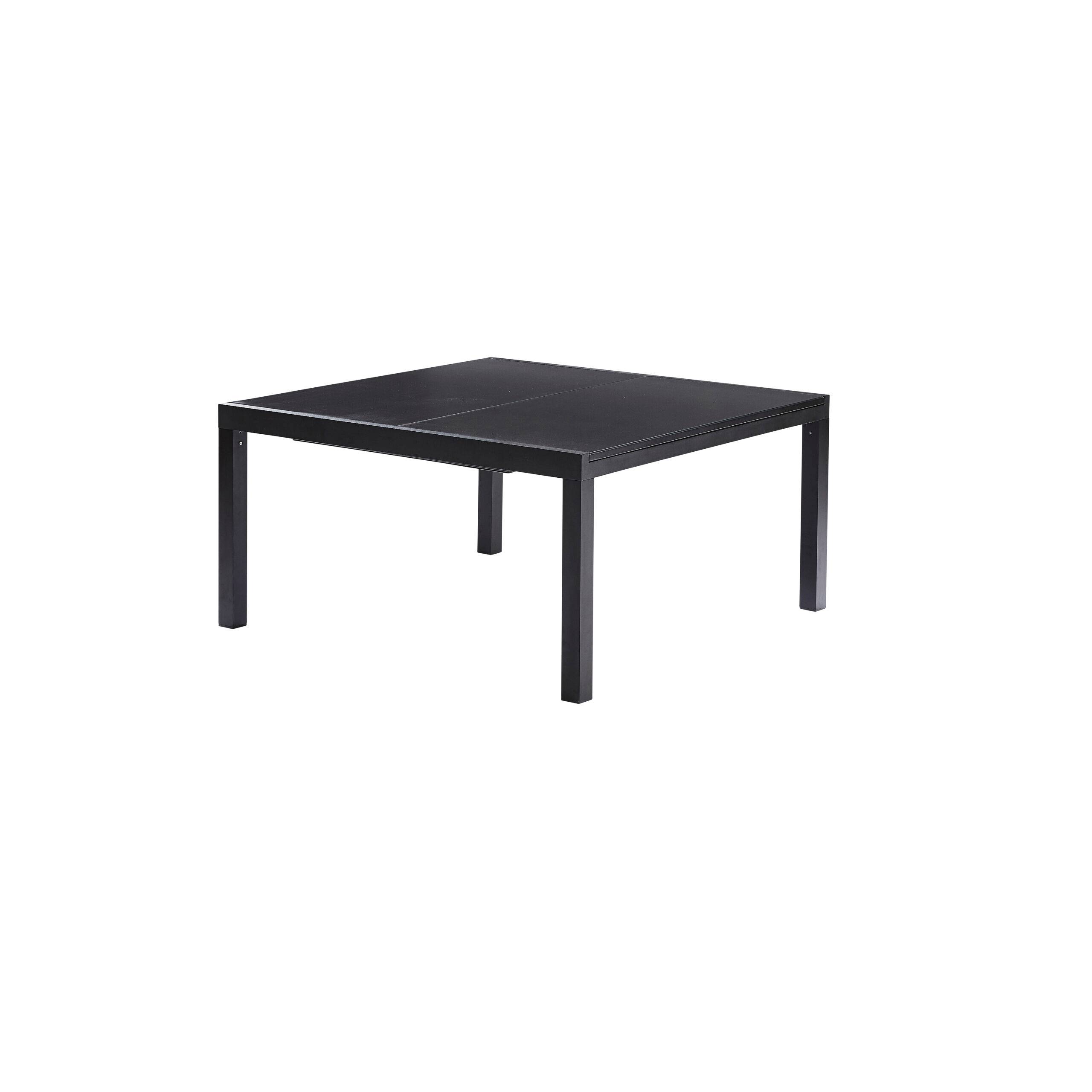 Wilsa Garden - Table BlackStar 8/12 personnes structure noire, plateau en verre poli noir - Imagen 2