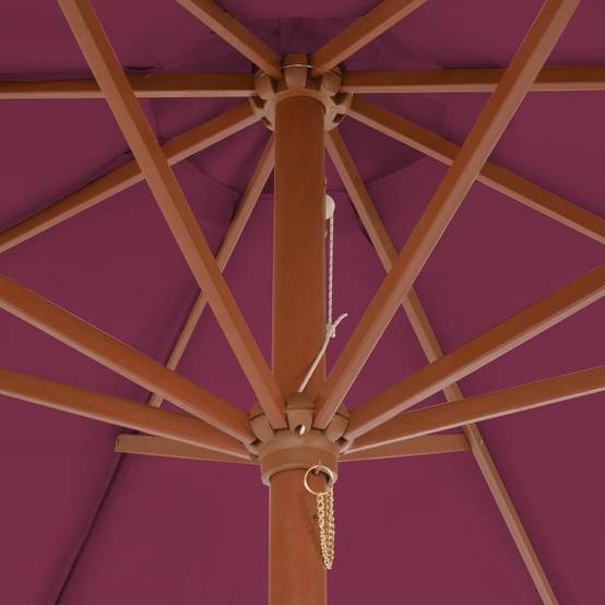 PANGIVO - Parasol d'extérieur avec mât en bois 300 x 250 cm rouge bordeaux - PANGIVO - Image 5