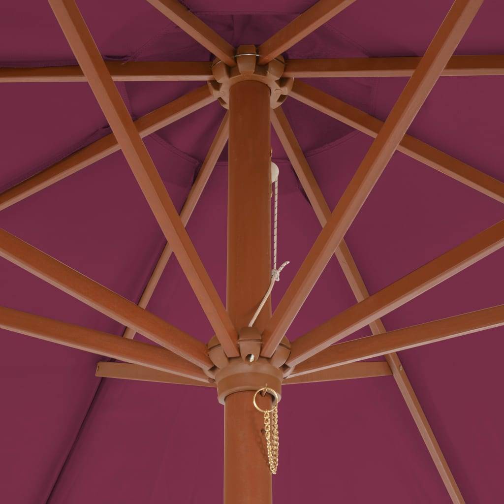 PANGIVO - Parasol d'extérieur avec mât en bois 300 x 250 cm rouge bordeaux - PANGIVO - Image 5