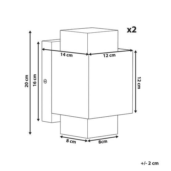 Beliani - Lampe murale pour l'extérieur Aluminium Noir TIMOK - 12x14x20- Beliani - Image 3