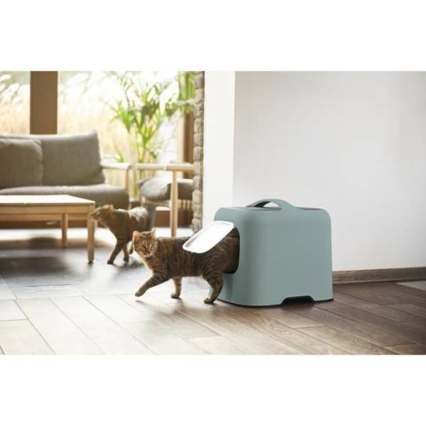 ROTHO - Maison toilette pour chat 51 x 39 x 40 cm - Bac a litiere - Vert de Gui - Image 3