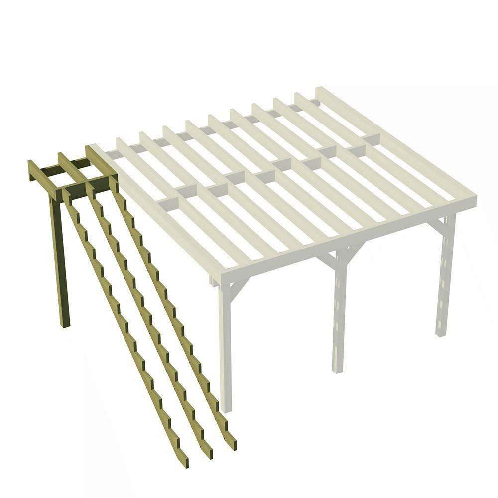 Decklinea - Plateforme Terrasse Bois Pilotis - Escalier 15 Marches - Solives + Poteaux - Sapin Traité Autoclave - Personnalisable