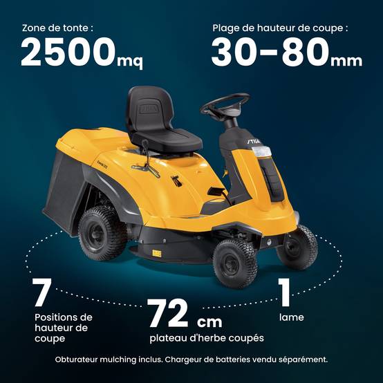 Stiga - Tondeuse Combi 372, moteur 414cc, plateau 72 cm, bac 170L - STIGA - Image 7