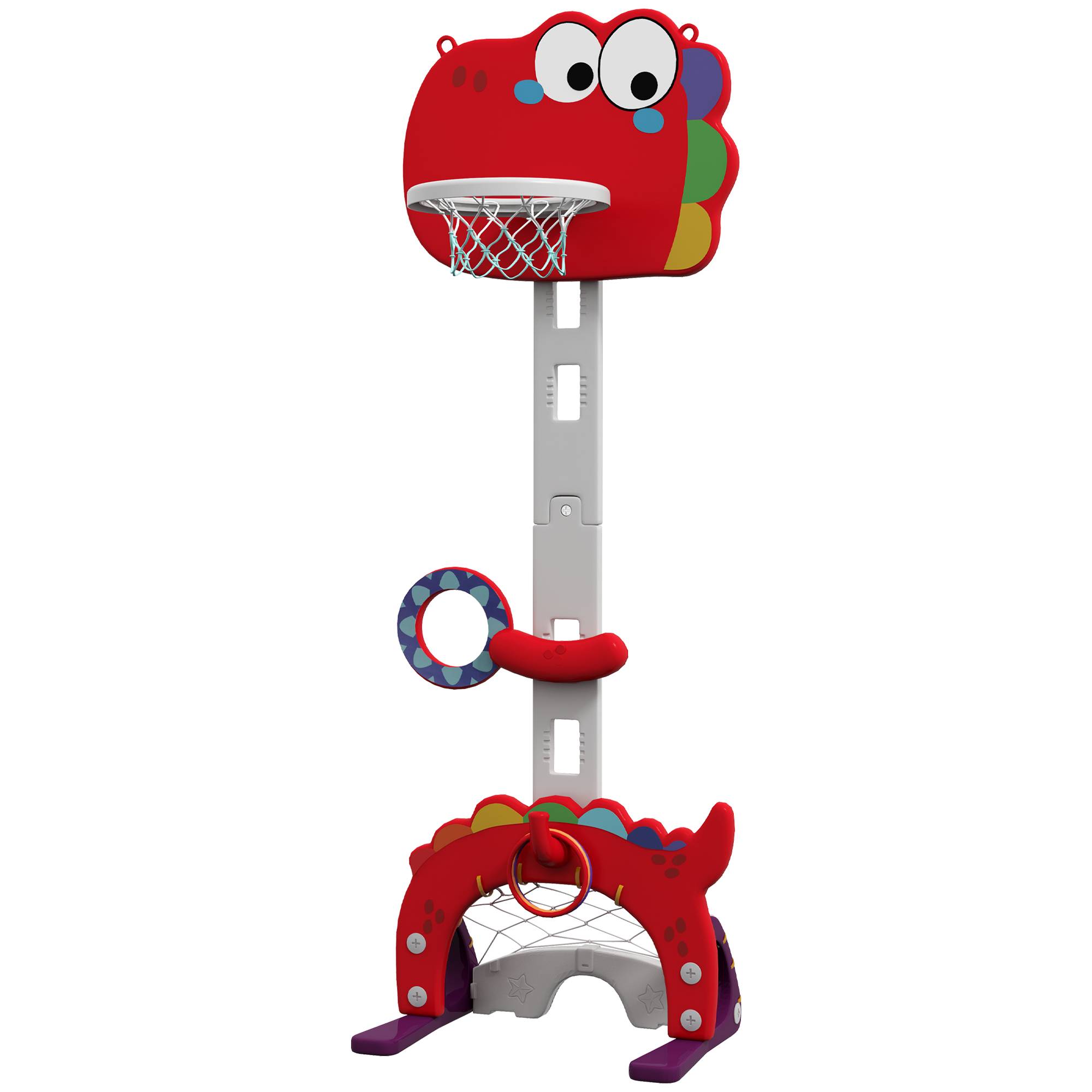 Panier de basket-ball pour enfants, hauteur réglable, 5 en 1 lancer de balles, golf, football jeu de lasso, 3-6 ans - Image 2