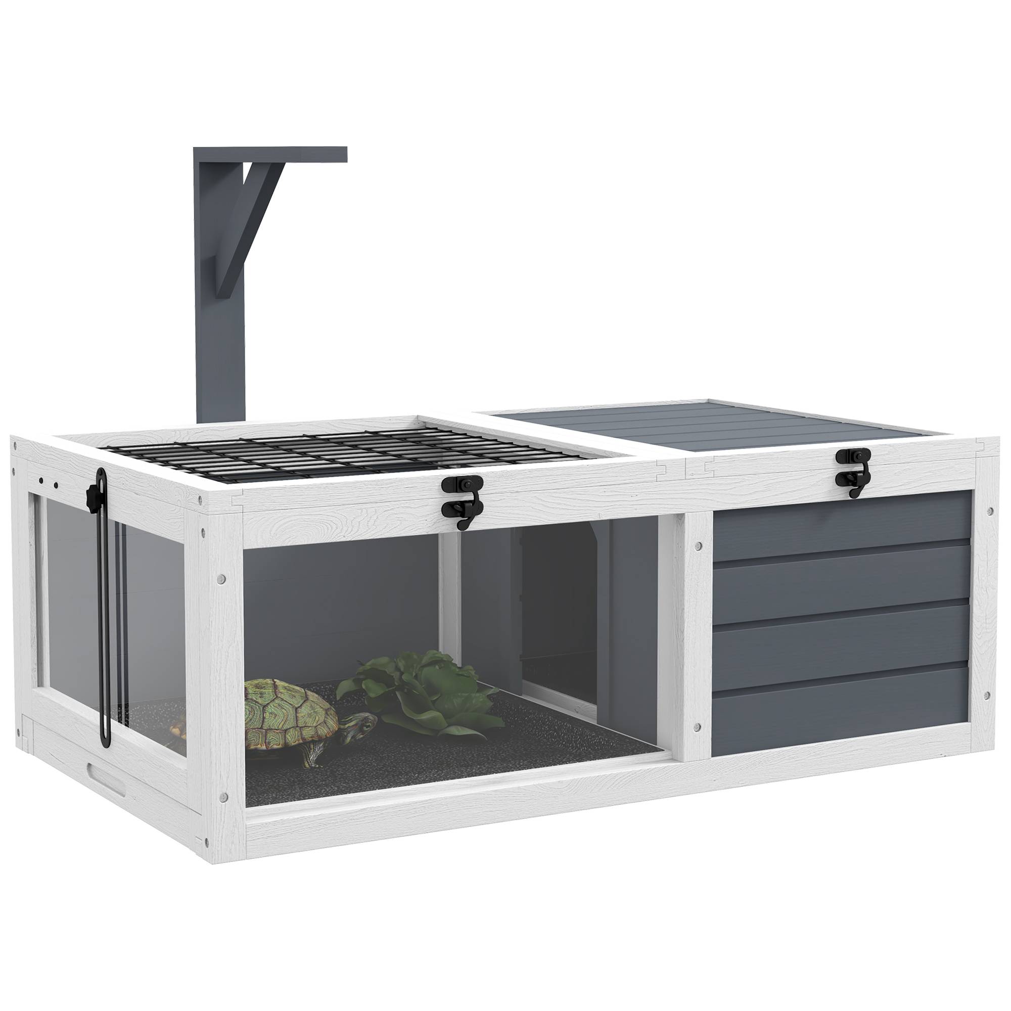 Enclos pour tortue bois griss 81 x 48 x 31.5 cm - PANGIVO - Image 1