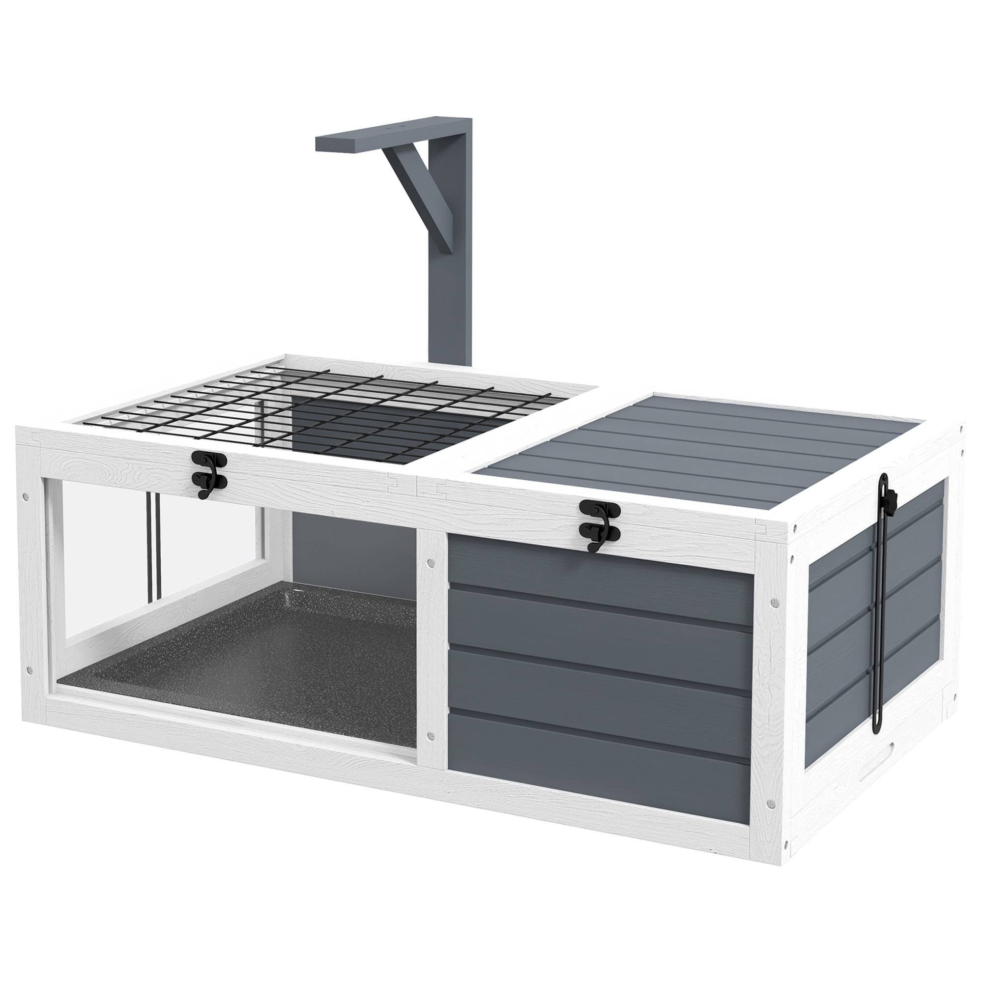Enclos pour tortue bois griss 81 x 48 x 31.5 cm - PANGIVO - Image 2