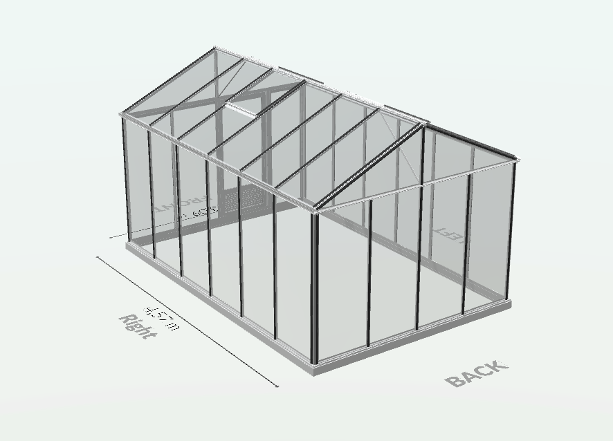 Serre en verre trempé - Euro Maxi - Alu - 15m² - GRIS ALUMINIUM - L'atelier des serres - Image 8