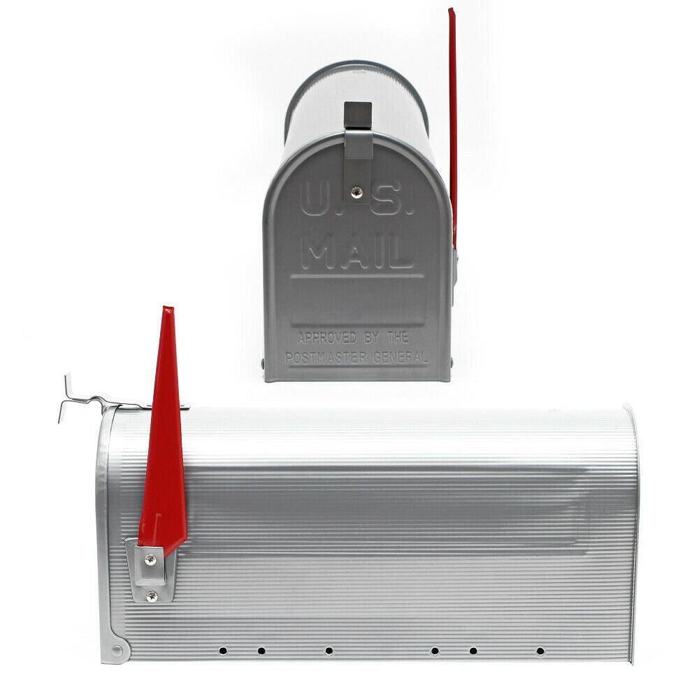 Helloshop26 - Boite aux lettres style américain boite postale sur pied us mailbox argenté - Imagen 2