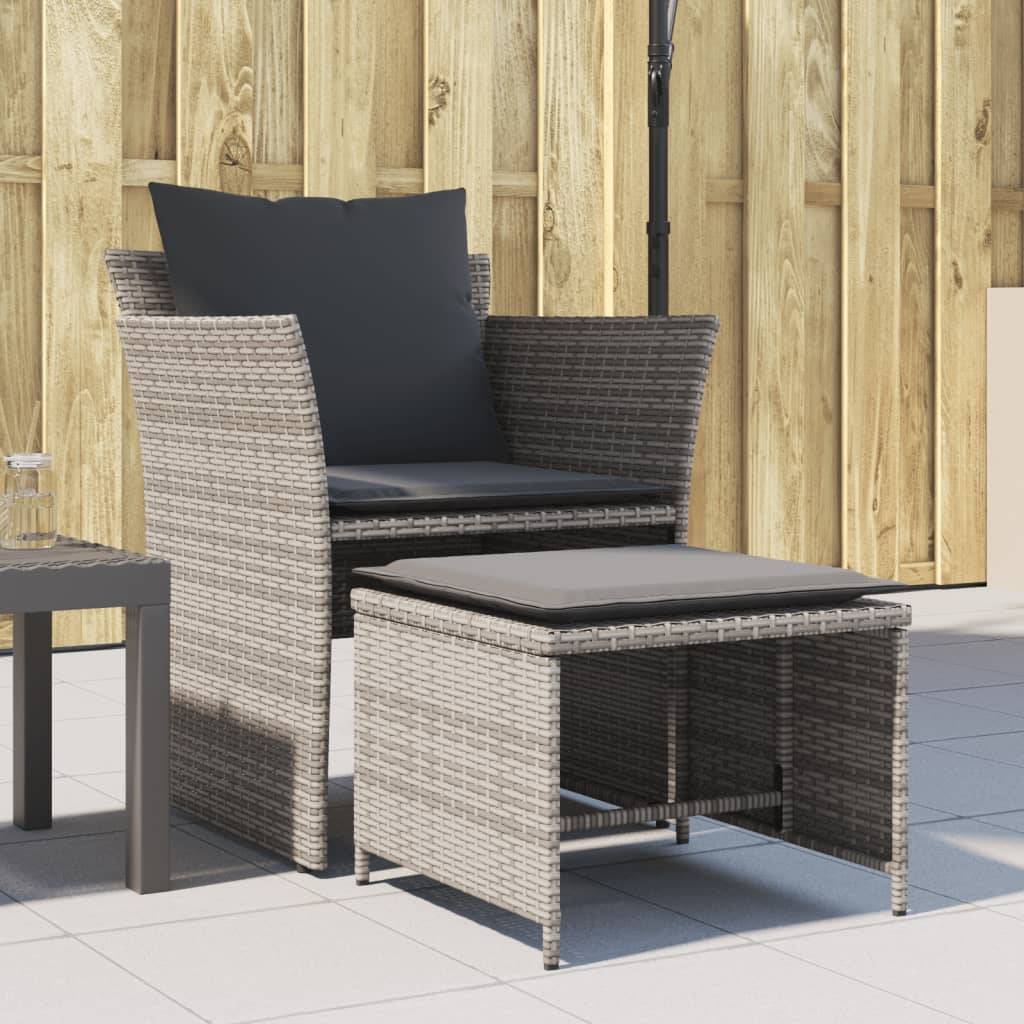 ComfortXL - Fauteuil de Jardin Gris en Résine Tressée avec Repose-Pieds Indépendant et Coussins Gris Foncé pour Terrasse Zen – ComfortXL Outdoor Living