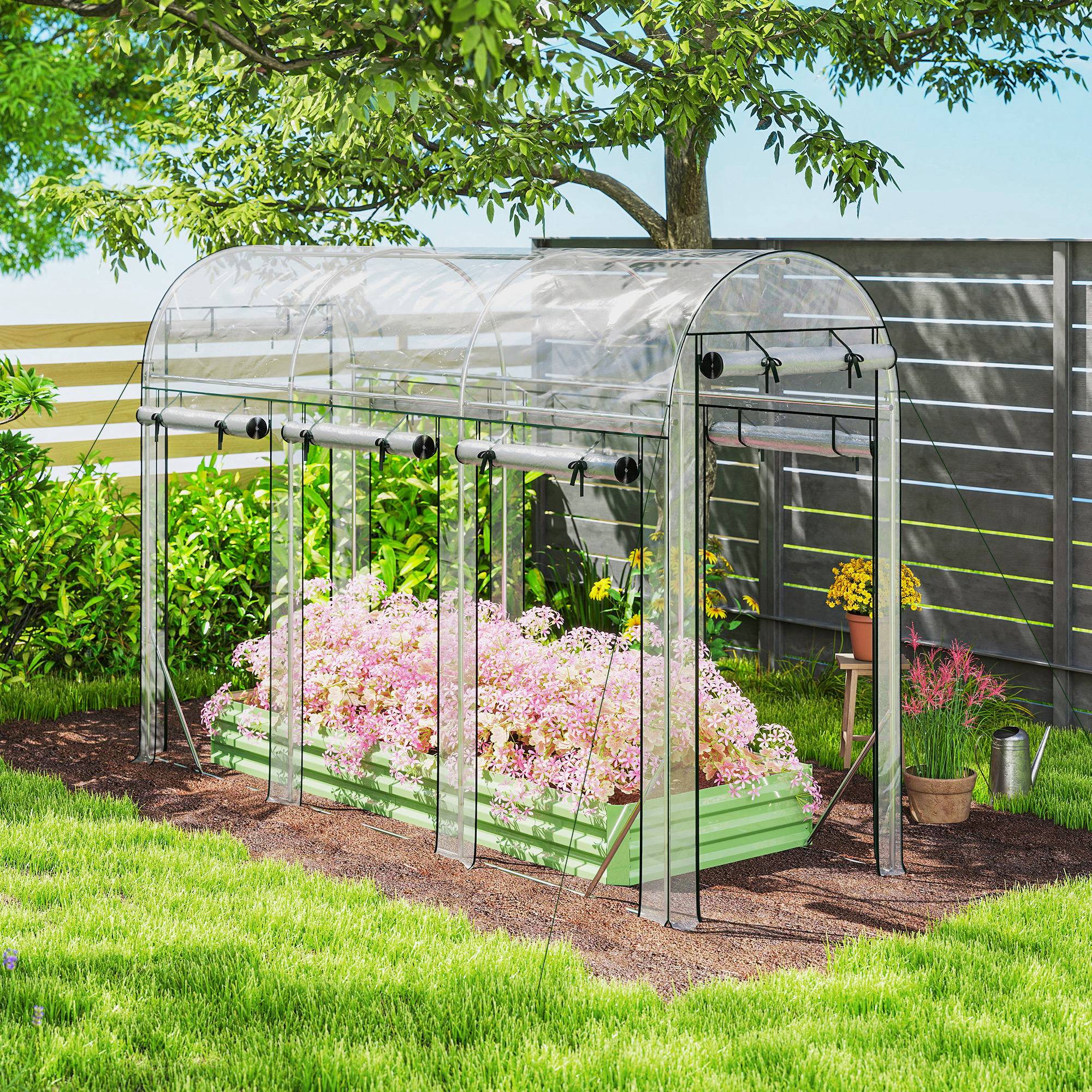 Serre De Jardin Tunnel Portable 2 En 1 Avec Protection Solaire - Idéal Pour Balcon, Terrasse Et Petit Jardin