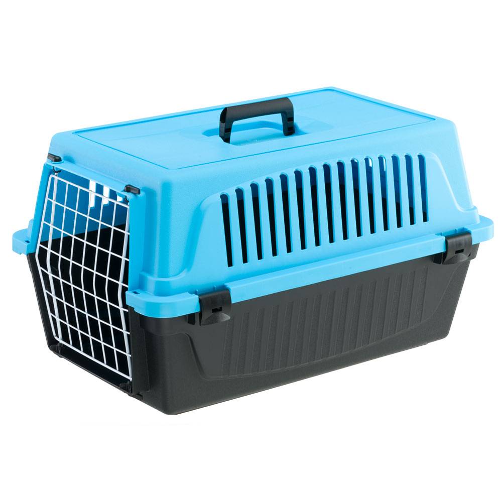 Ferplast - Ferplast Caisse de Transport Chat, Cage de Transport pour Chiens Petits et Chats jusqu'à 8 Kg, Porte en Fer Plastifié, Fentes d'aération, 37 x 58 x h - Imagen 1