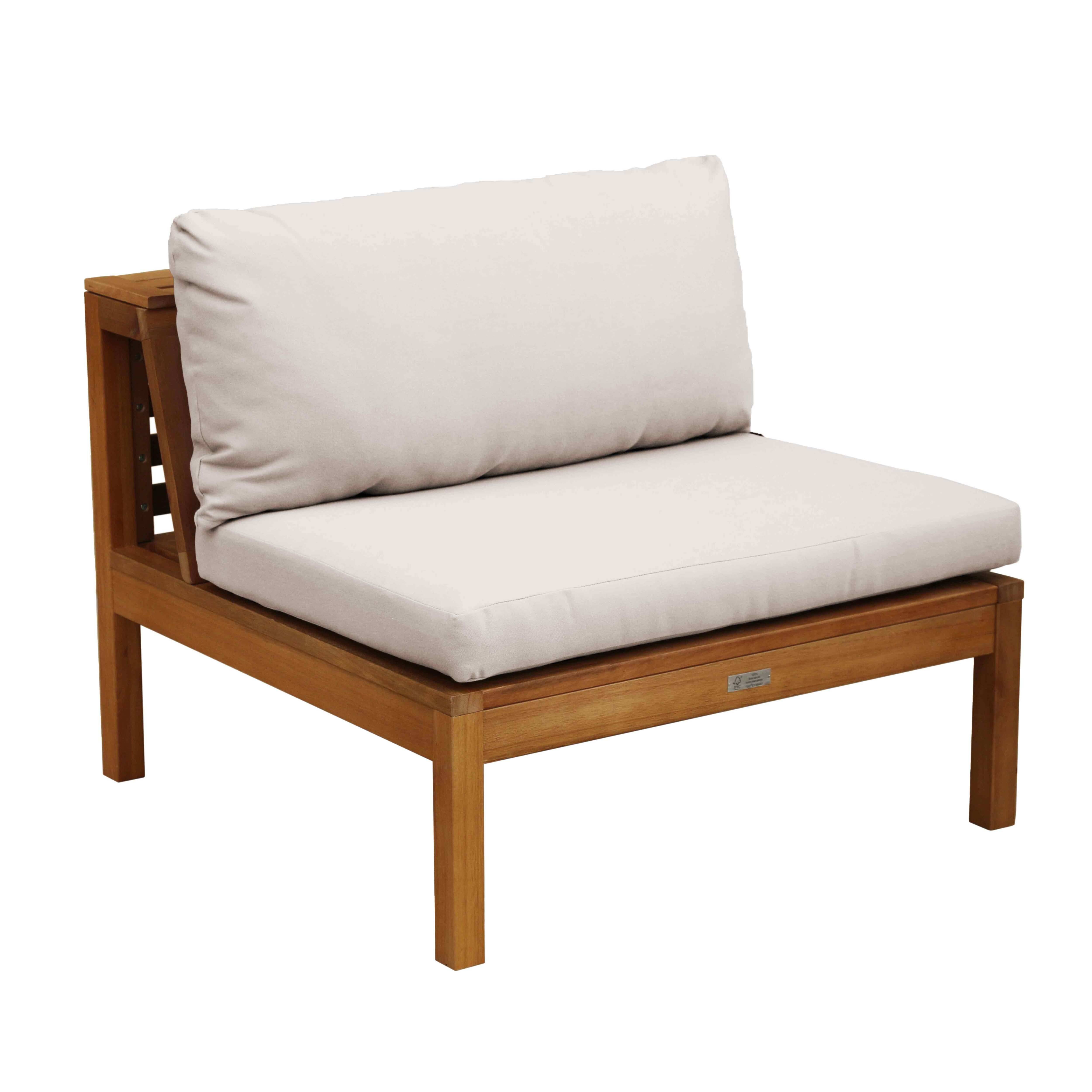 Oviala - Fauteuil de jardin bas en bois d'eucalyptus écru Maupiti - Oviala - Imagen 1