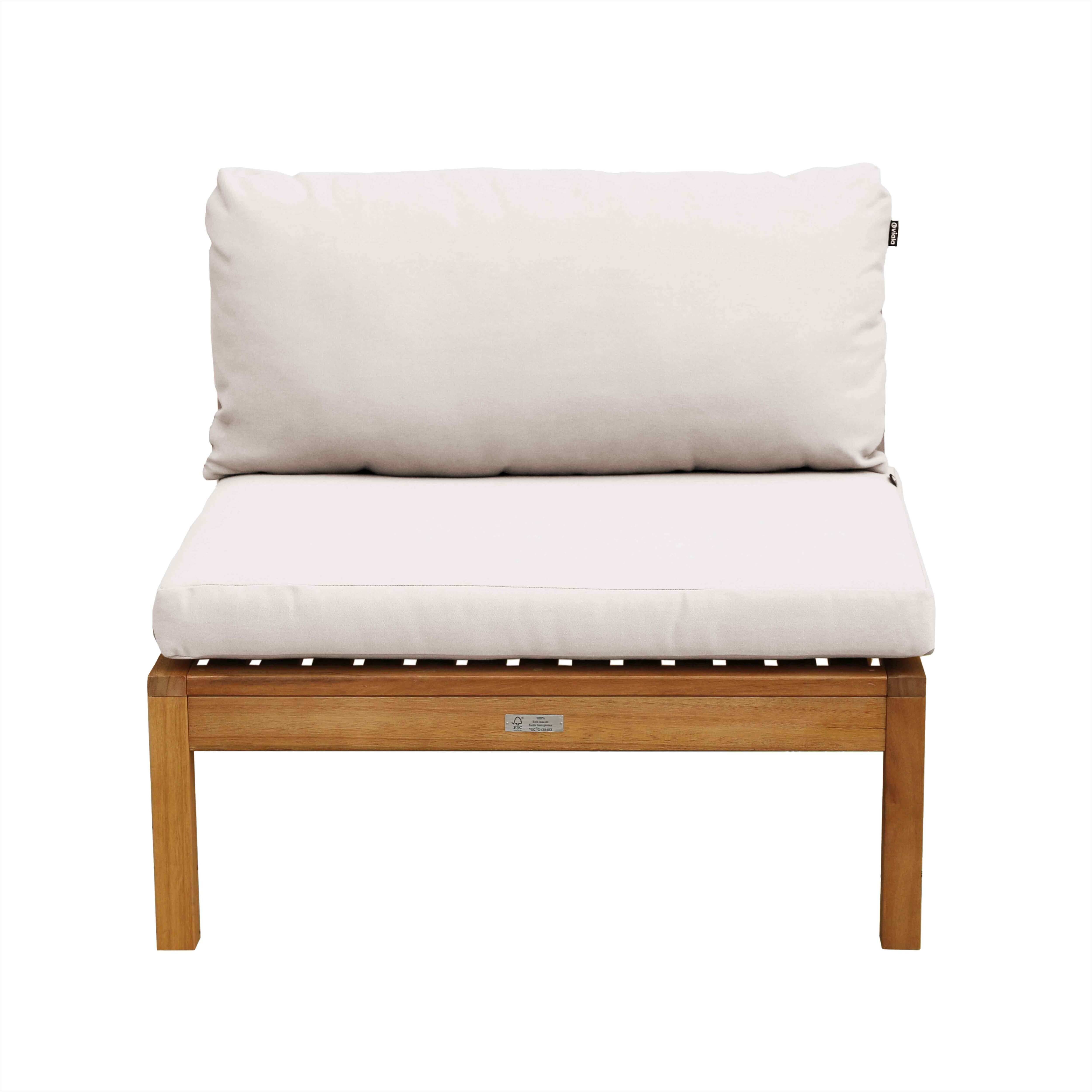 Oviala - Fauteuil de jardin bas en bois d'eucalyptus écru Maupiti - Oviala - Imagen 4
