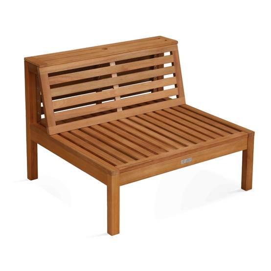 Oviala - Fauteuil de jardin bas en bois d'eucalyptus écru Maupiti - Oviala - Imagen 3