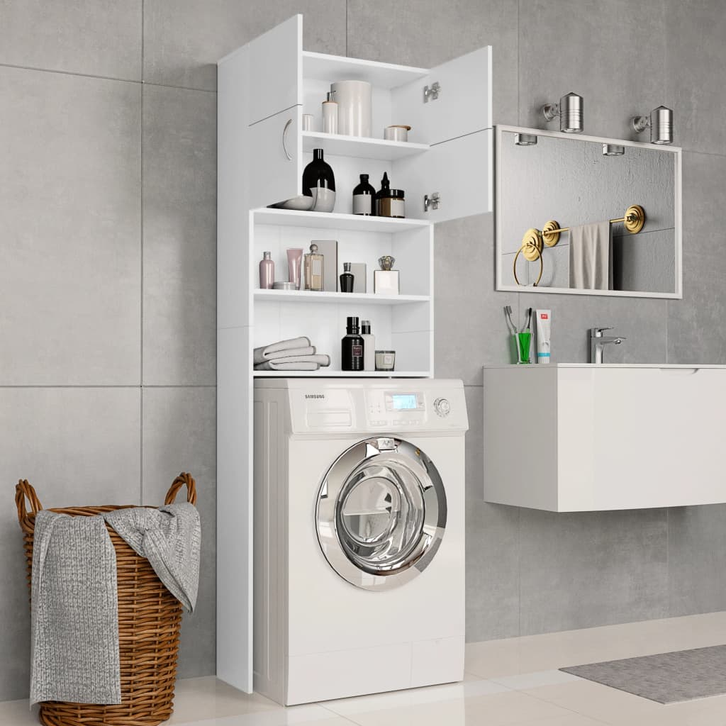 Vidaxl - Meuble de machine à laver Blanc 64x25,5x190cm Bois d'ingénierie - vidaXL - Imagen 3