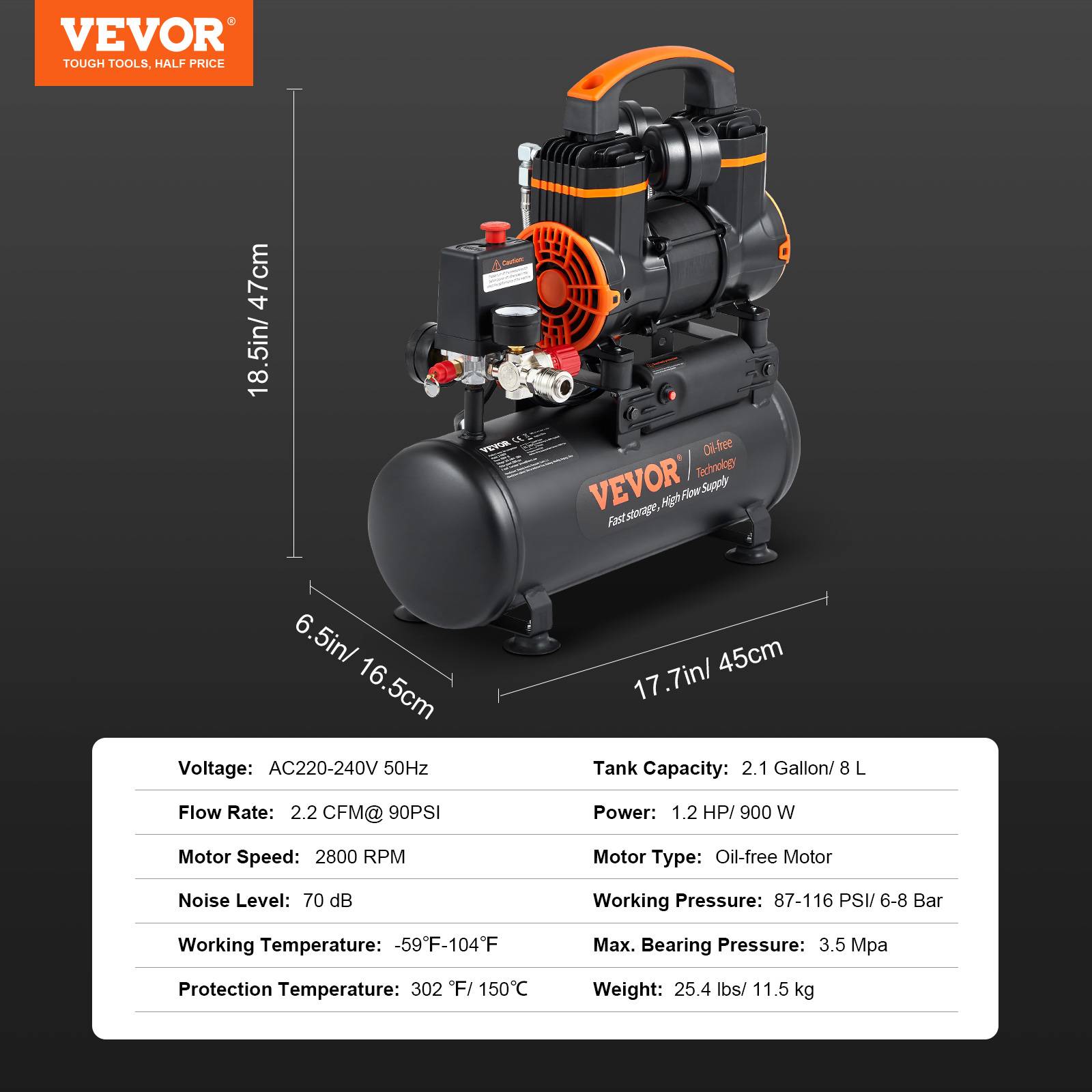 VEVOR Pompe de relevage eaux chargées 1300 W, 333 L/min, pour eaux usées, piscine, cave. - Image 7
