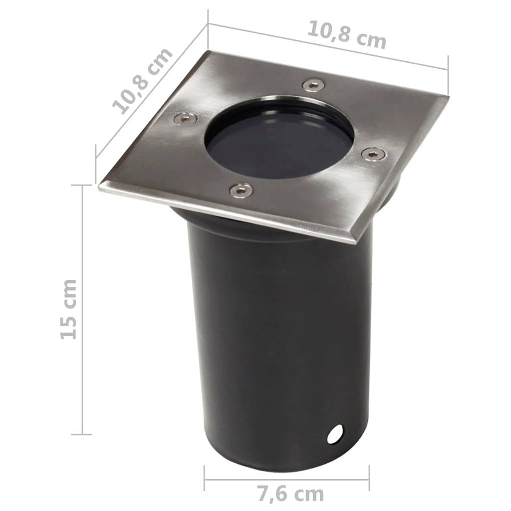 Lampe d'extérieur - Lampe de jardins encastrées au sol 3 pcs Carré - Image 8