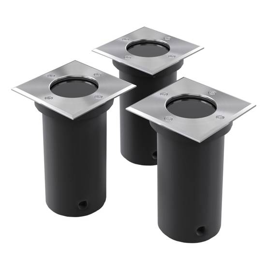 Lampe d'extérieur - Lampe de jardins encastrées au sol 3 pcs Carré - Image 1