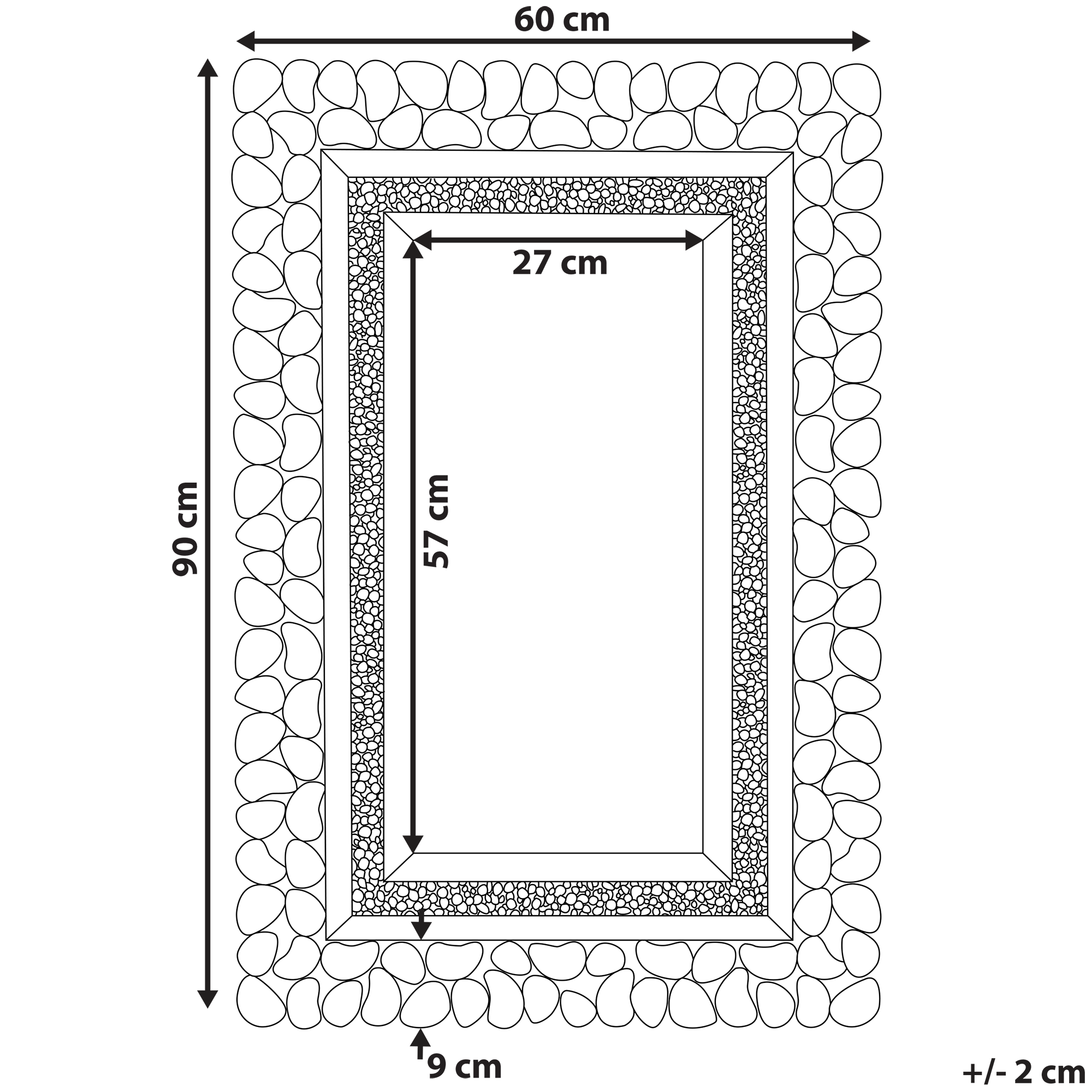 Beliani - Miroir MDF Argenté PABU - 60x2x90- Beliani - Image 3