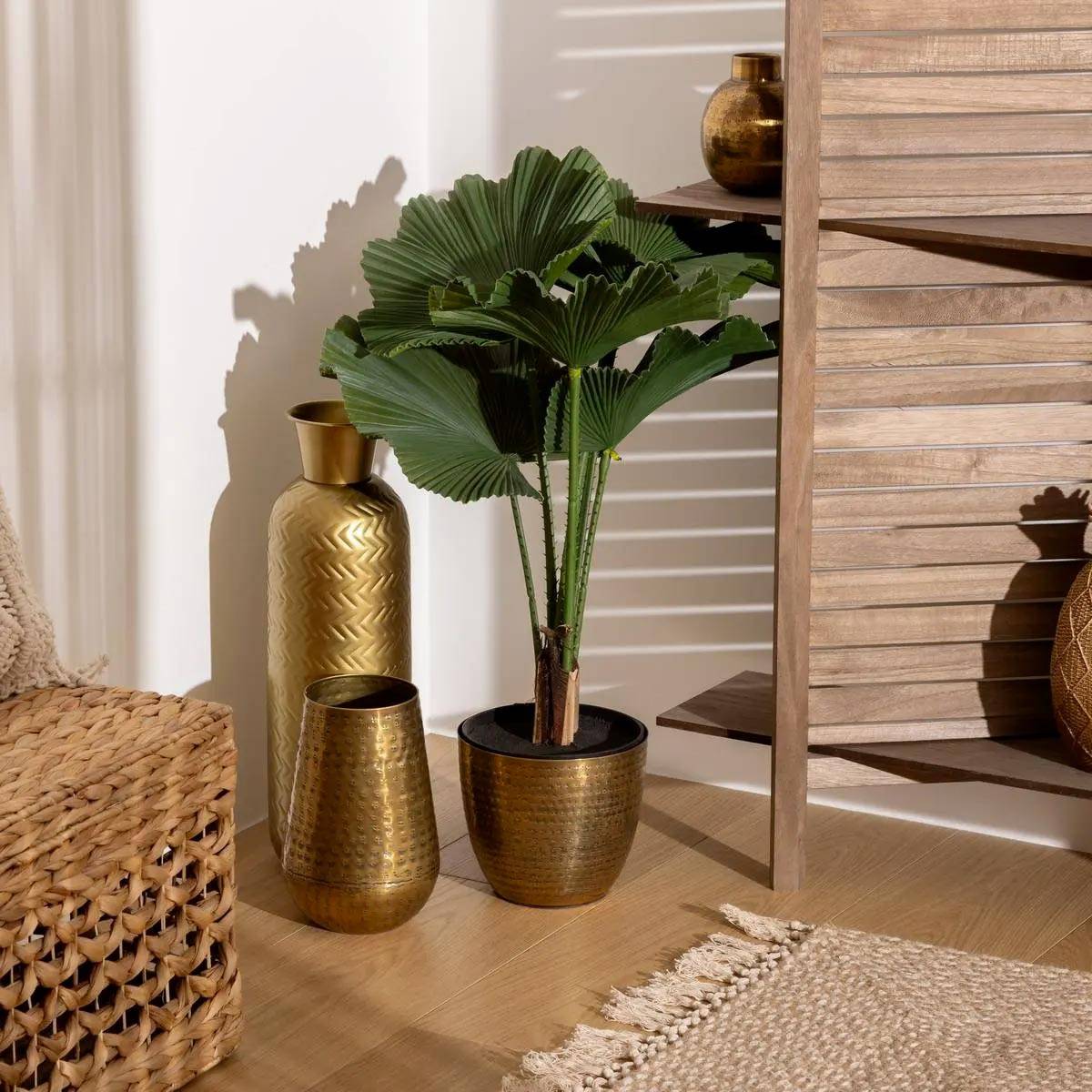 Atmosphera - Pot "Oasis" métal doré D18cm - Atmosphera Créateur d'intérieur - Imagen 2