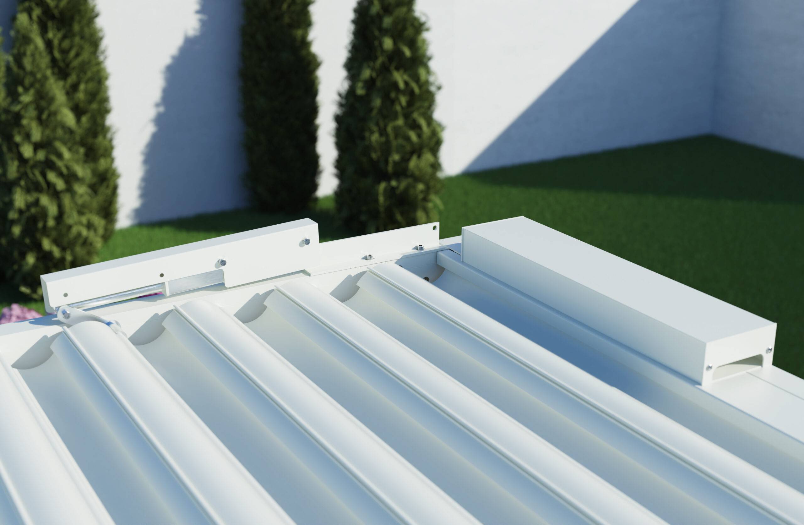Pergola Bioclimatique Adossée Motorisée Éclairée Aluminium 3x3 Blanc SV ORIAL France - Image 7